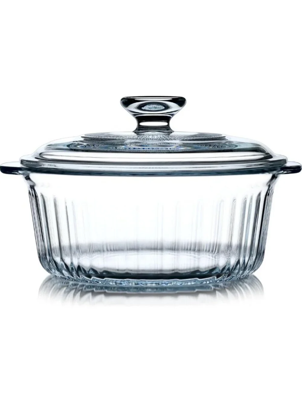 2.4QT Round Glass Casserole Dish with Lid - Borosilicate Oven Safe Bakeware